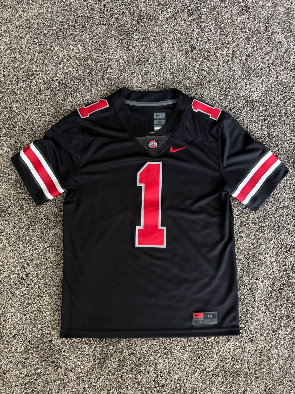Mens Nike Ohio State OSU Buckeyes Blackout Dark Night Football Jersey Medium